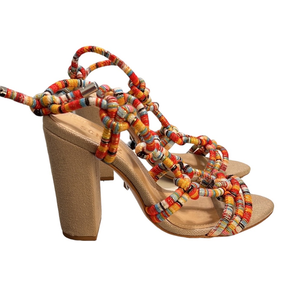 Schutz Floribela Strappy Multicolor Sandals Size 7.5